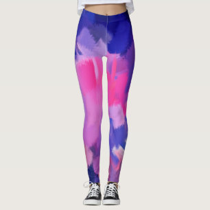 Rosa und blauer Spritzer Leggings