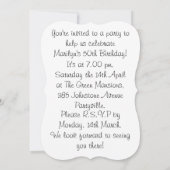 Rosa und Blauer Swirl Einladung (Rückseite)