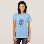 Rosa und Blauer Wasserdrache T-Shirt (Vorne ganz)