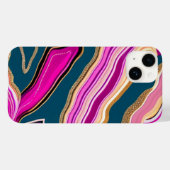 Rosa und blaues Agermuster Case-Mate iPhone Hülle (Rückseite (Horizontal))