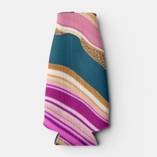 Rosa und blaues Agermuster Flaschenkühler (Vorderseite)