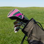Rosa und blaues Agermuster Golf Headcover (In SItu)