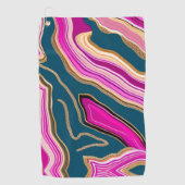 Rosa und blaues Agermuster Golfhandtuch (Vorderseite)