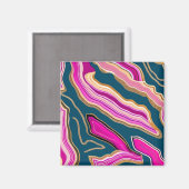 Rosa und blaues Agermuster Magnet (Vorderseite/Rückseite)