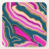 Rosa und blaues Agermuster Rechteckiger Pappuntersetzer (Vorderseite)