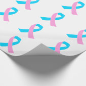 Rosa und blaues Band-Bewusstsein Geschenkpapier (Ecke)
