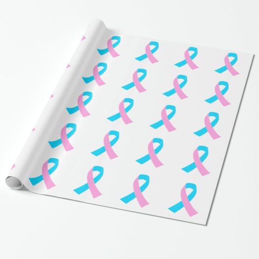 Rosa und blaues Band-Bewusstsein Geschenkpapier (Ungerollt)