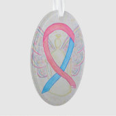 Rosa und blaues Bewusstsein Ribbon Engel Ornament (Vorderseite)