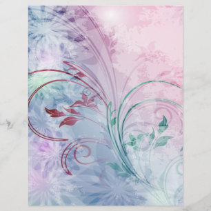 Rosa und blaues Blumenpapier