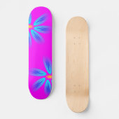Rosa und blaues BlumenSkateboard Skateboard (Vorderseite)