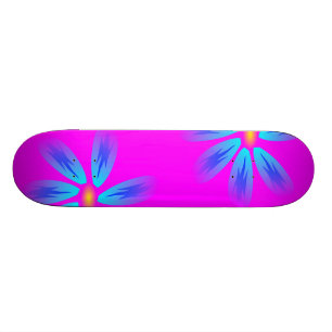 Rosa und blaues BlumenSkateboard Skateboard