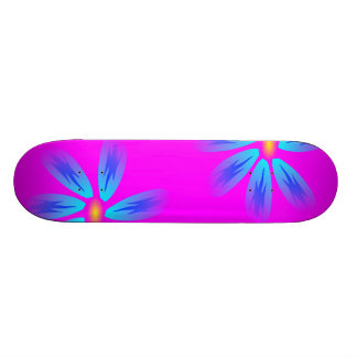 Rosa und blaues BlumenSkateboard Skateboard