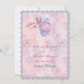 Rosa und blaues Brautparty Einladung (Vorderseite)