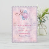 Rosa und blaues Brautparty Einladung (Stehend Vorderseite)