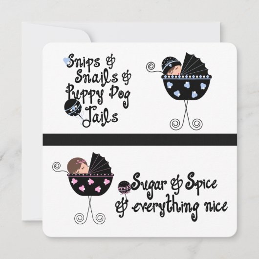 Rosa und blaues Carriage Gender Reveal Party Einladung (Vorderseite)