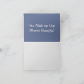 Rosa und blaues Denim-Aquarell mit Blumen Dankeskarte (Innenseite)