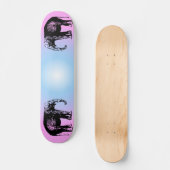 Rosa und blaues Elefant-Skateboard Skateboard (Vorderseite)