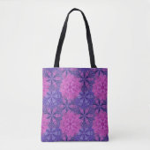 Rosa und blaues farbenfrohes Mandala-Muster Tasche (Vorderseite)
