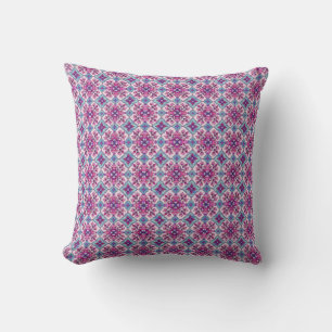 Rosa und blaues Fliesendesign Kissen