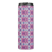 Rosa und blaues Fliesendesign Thermosbecher (Rückseite)