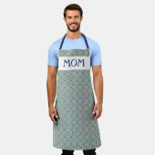 rosa und blaues Fliesenmuster Schürze (Getragen)