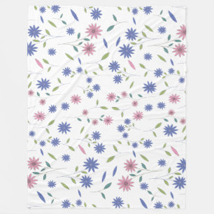 Rosa und Blaues Florales Nahtloses Muster Fleecedecke