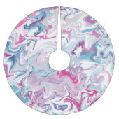 Rosa und blaues, flüssiges Acryl Polyester Weihnachtsbaumdecke (Vorderseite)