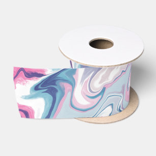 Rosa und blaues, flüssiges Acryl Satinband