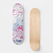 Rosa und blaues, flüssiges Acryl Skateboard (Vorderseite)