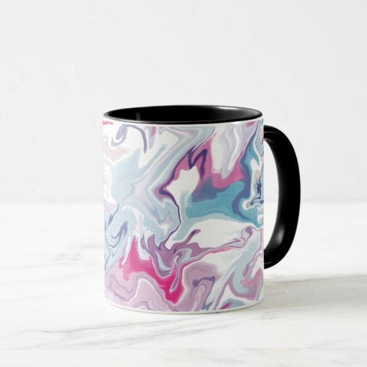 Rosa und blaues, flüssiges Acryl Tasse (VorderseiteRechts)