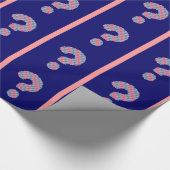 Rosa und blaues Fragezeichen Geschenkpapier (Ecke)