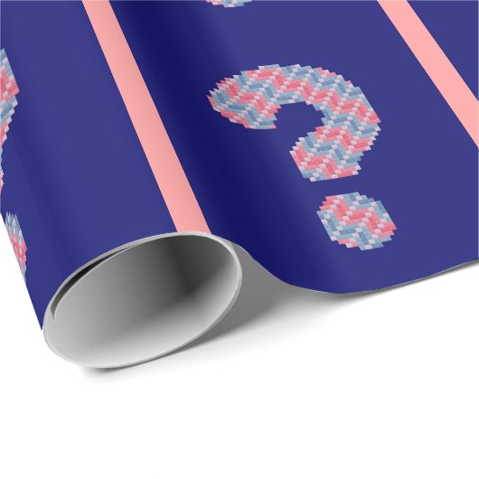 Rosa und blaues Fragezeichen Geschenkpapier (Rolleneckpunkt)