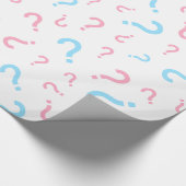 Rosa und Blaues Fragezeichen Geschlechtsenthüllung Geschenkpapier (Ecke)