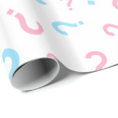 Rosa und Blaues Fragezeichen Geschlechtsenthüllung Geschenkpapier (Rolleneckpunkt)