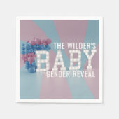 Rosa und blaues Gender-Party Napkins Serviette (Vorderseite)