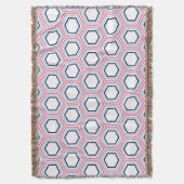 rosa und blaues geometrisches Muster Decke (Vorderseite Vertikal)