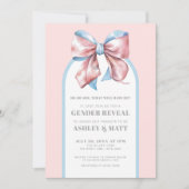 Rosa und blaues Geschlecht bei Jungen oder Mädchen Einladung (Vorderseite)