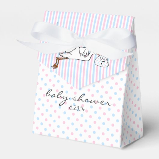 Rosa und blaues Geschlecht zeigen Baby-Dusche Geschenkschachtel (Vorderseite)