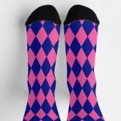 Rosa und blaues Harlekin-Karomuster  Socken (Oben)