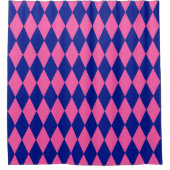 Rosa und Blaues Harlekin-Karuomuster-Design  Duschvorhang (Vorderseite)