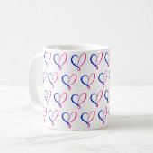 Rosa und blaues Herz Kaffeetasse (Vorderseite Links)