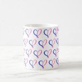 Rosa und blaues Herz Kaffeetasse (Mittel)