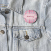 Rosa und blaues kariertes mit Aufkleber Button (Beispiel)