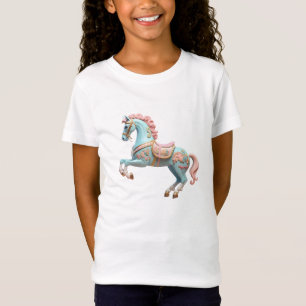 Rosa und blaues Karussell T-Shirt