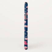 Rosa und blaues Krankenmuster mit Monogramm Case-Mate iPhone Hülle (Hinten/Rechts)