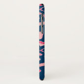 Rosa und blaues Krankenmuster mit Monogramm Case-Mate iPhone Hülle (Hinten/Links)