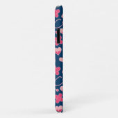 Rosa und blaues Krankenmuster mit Monogramm Case-Mate iPhone Hülle (Hinten/Rechts)