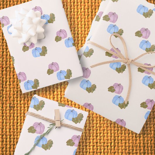 Rosa und blaues Kürbisgeschlecht verraten Geschenk Geschenkpapier Set