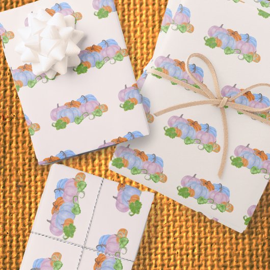 Rosa und blaues Kürbisgeschlecht verraten Geschenk Geschenkpapier Set