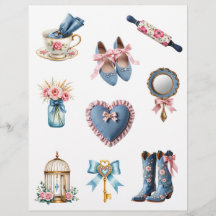 Rosa und blaues Landhaus-Schabblattpapier